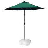 2.1m Parasol In Green with Resol Base - Pack of Two  Adomoo